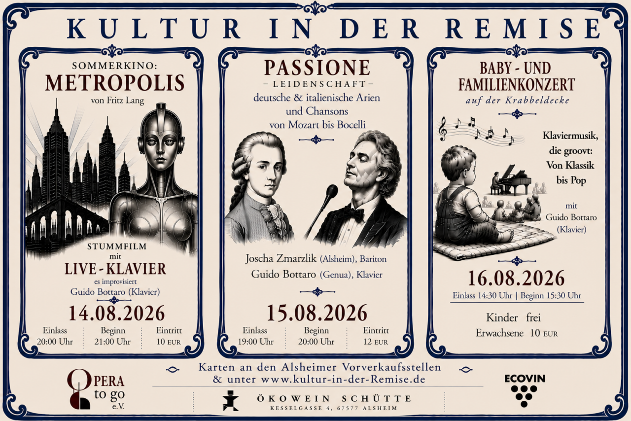 Ökowein schütte kultur in der remise plakat